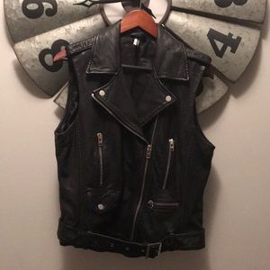 Topshop Leather Biker Vest US Size 10